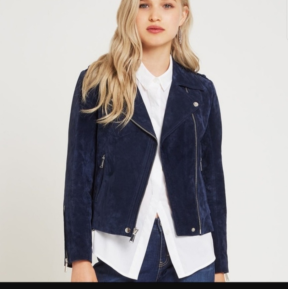 BCBG Blue Suede Jacket